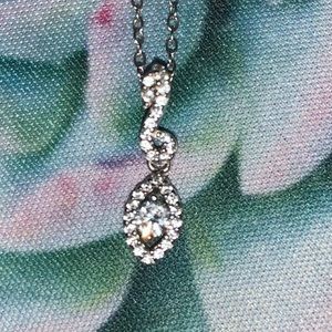 Silver and cubic zirconia necklace